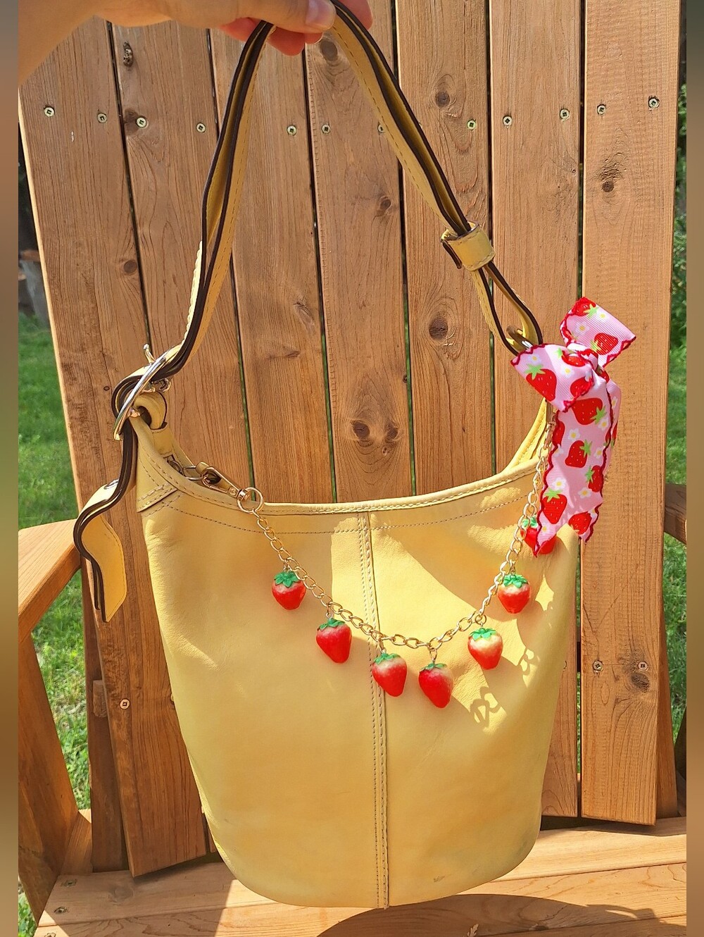 Coach Butter Yellow Bucket Duffel Shoulder Bag